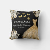 フローラ金ゴールドプリンセスキンセアニェラ誕生日 クッション (正面)