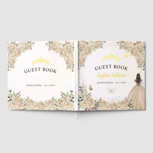 フローラ金ゴールドプリンセスバタフライティアラキンセアニェラ ゲストブック (全面)