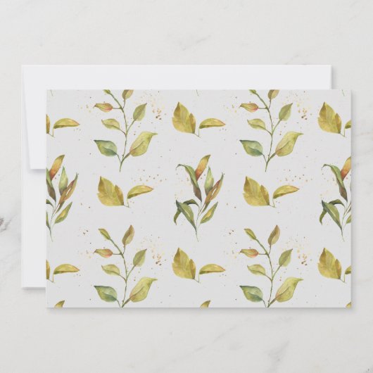 フローラ金ゴールドベビーの開花シャワー招待 (裏面)