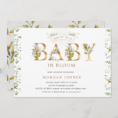フローラ金ゴールドベビーの開花シャワー招待 (正面/裏面)