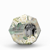 フローラ金ゴールドボタニカルクリームフォト結婚ネーム フォトブロック (正面)