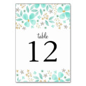 フローラ金ゴールドミント結婚リーフのテーブル番号カード テーブルナンバー (裏面)