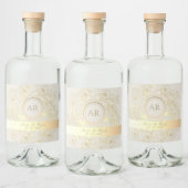 フローラ金ゴールドモノグラ結婚ム病 リキュールボトルラベル (ボトル)