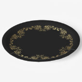 フローラ金ゴールドラウンドボーダーフレーム紙プレート ペーパープレート (アングル)