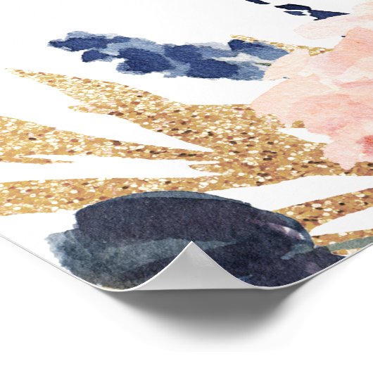 フローラ金ゴールドリハーサルディナーウェルカムサイン ポスター (角)