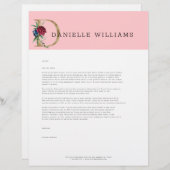 フローラ金ゴールドレタリングモノグラム レターヘッド (正面/裏面)