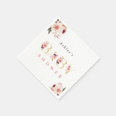 フローラ金ゴールドレターガールエレガントベビーシャワーナプキン スタンダードカクテルナプキン (角)