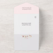 フローラ金ゴールドレター赤ちゃんシャワー |おむつラッフル オールインワン招待状 (外側)