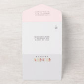 フローラ金ゴールドレター赤ちゃんシャワー |おむつラッフル オールインワン招待状 (外側)