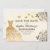 フローラ金ゴールド保存日付誕生日キンセアニェラ セーブザデート (正面)