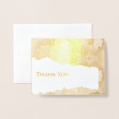 フローラ金ゴールド又は銀箔サンキューカード 箔カード (封筒付き正面)
