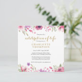 フローラ金ゴールド台本お祝いの生活葬式 招待状 (スタンド正面)