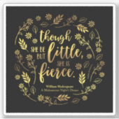 フローラ金ゴールド小さいが激しいウィリアム・シェイクスピア シール (正面)