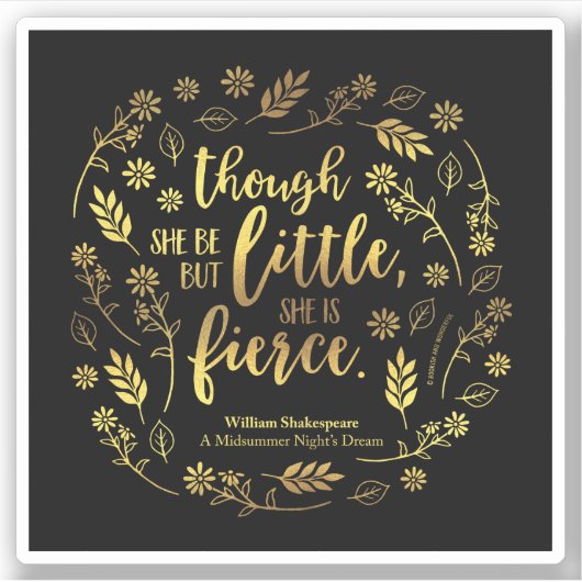 フローラ金ゴールド小さいが激しいウィリアム・シェイクスピア シール (正面)