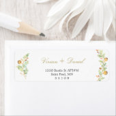 フローラ金ゴールド差出人住所ラベル ラベル (インサイチュ)