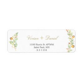 フローラ金ゴールド差出人住所ラベル ラベル