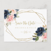 フローラ金ゴールド幾何学水平 ポストカード (正面)