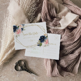 フローラ金ゴールド幾何学水平 ポストカード