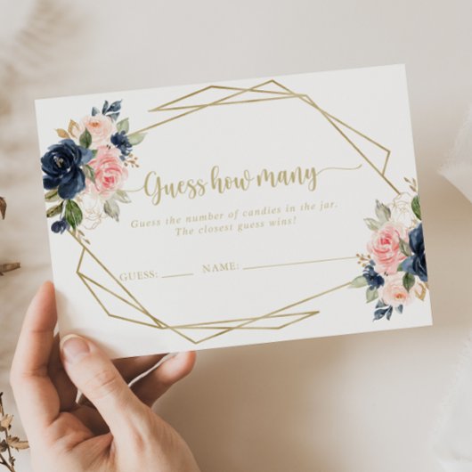 フローラ金ゴールド幾何学的な推測ゲームカードの数 名刺