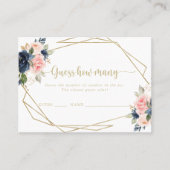 フローラ金ゴールド幾何学的な推測ゲームカードの数 名刺 (正面)