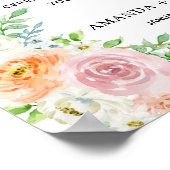 フローラ金ゴールド幾何学的な非接続式のサイン ポスター (角)