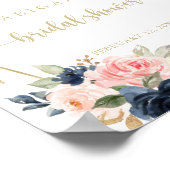 フローラ金ゴールド幾何学的ブライダルシャワーへようこそ ポスター (角)