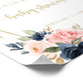 フローラ金ゴールド幾何学的ベビーシャワーへようこそ ポスター (角)