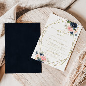 フローラ金ゴールド幾何学私たちは再び誓い更新 招待状