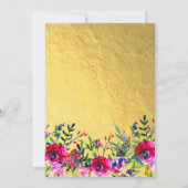 フローラ金ゴールド幾何結婚結晶 招待状 (裏面)