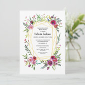 フローラ金ゴールド幾何結晶ブライダルシャワー 招待状 (スタンド正面)