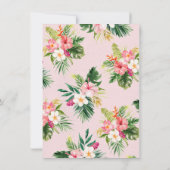 フローラ金ゴールド書道誕生日サンキューカード 招待状 (裏面)