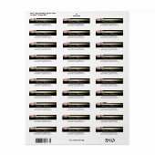 フローラ金ゴールド白黒ストライプ結婚ズ ラベル (フルシート)