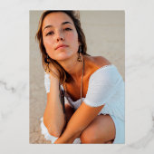 フローラ金ゴールド看護学校卒業実在金ゴールド 箔招待状 (裏面)