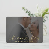 フローラ金ゴールド結婚したとクリスマスの写真 シーズンカード (スタンド正面)