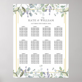 フローラ金ゴールド結婚の座席表 ポスター