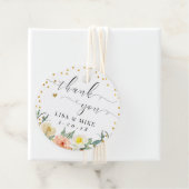 フローラ金ゴールド結婚ドットのラウンド フェイバータグ (インサイチュ)