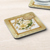 フローラ金ゴールド50結婚周年記念 コースター (左側)