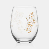 フローラ金ゴールド50結婚周年記念 ステムなしワイングラス (左)