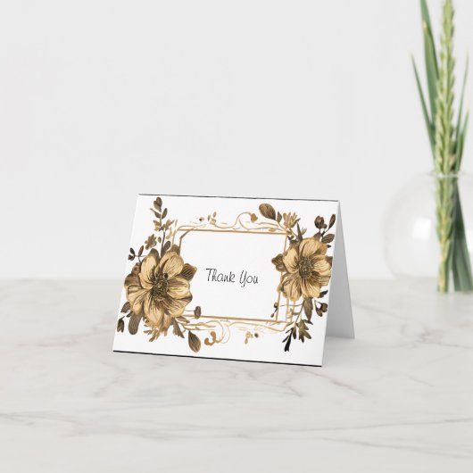 フローラ金ゴールド(フレームあり) サンキューカード (正面)