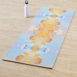 フローラ金ゴールド&ブルーサードアイトーテム ヨガマット