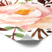 フローラ金ゴールド | 20+テーブル結婚の座席表 ポスター (角)