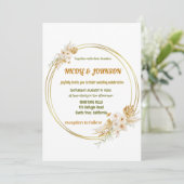 フローラ金枠結婚式招待状 招待状 (スタンド正面)