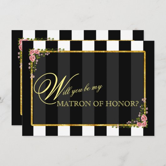 フローラ金箔を付けて貰えるか 招待状 (正面/裏面)