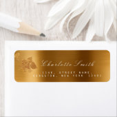 フローラ金箔メタリックモノクロRSVP ラベル (インサイチュ)