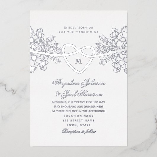 フローラ金結婚金箔招待状 箔招待状 (正面)