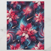 フローラ銀河系ポインセチア模様スクラップブック紙 (正面)