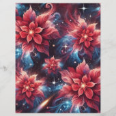 フローラ銀河系ポインセチア模様スクラップブック紙 (裏面)