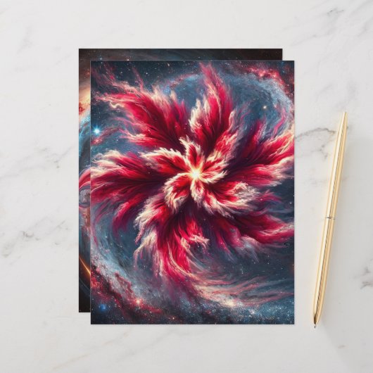 フローラ銀河系ポインセティアクロップブック紙シート (正面/裏面インサイチュ)