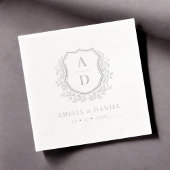 フローラ銀結婚紋モノグラム 箔ナプキン