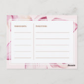 フローラ銅グリッタースクリプトブライダルシャワーレシピ ポストカード (裏面)